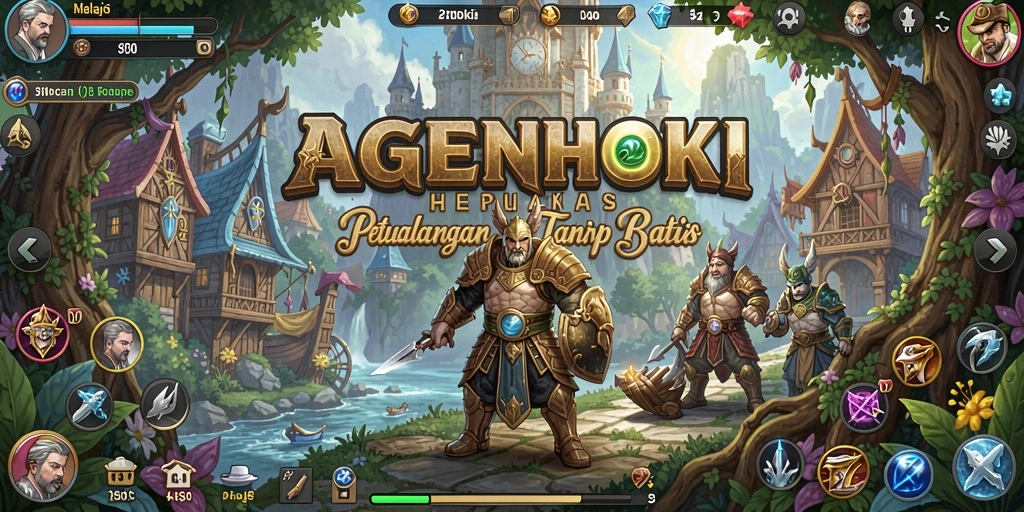 Tampilan gameplay RPG AGENHOKI yang memukau dan dinamis.