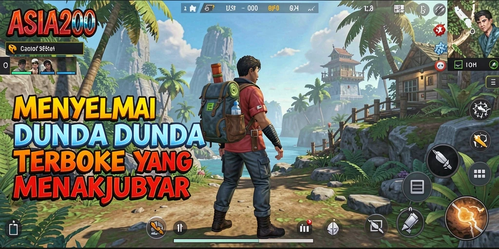 Screenshot gameplay ASIA200 yang menggambarkan dunia terbuka yang luas.