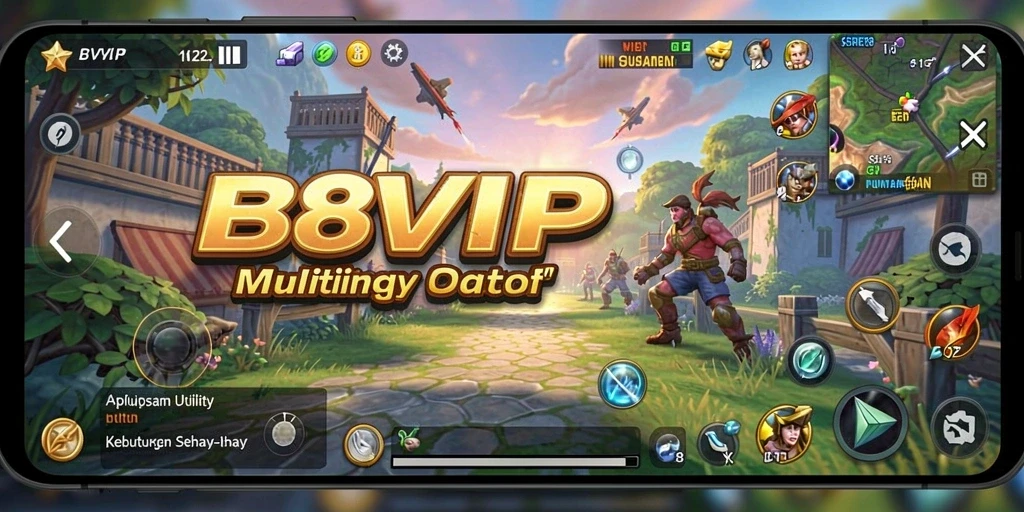 Tangkapan layar utama B8VIP menampilkan fitur utama aplikasi Utility yang berguna.