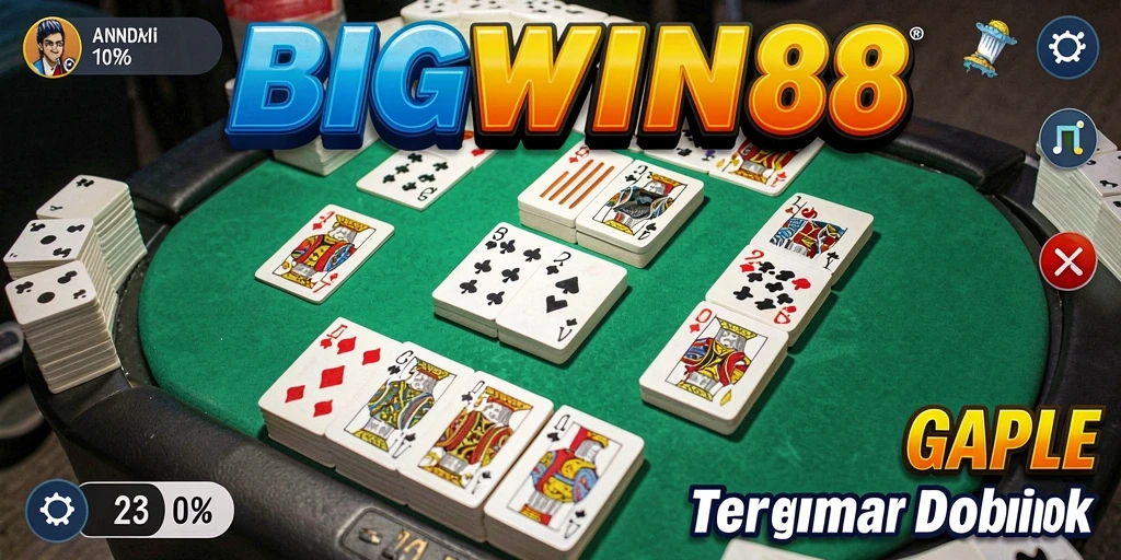 Tampilan gameplay Gaple yang menarik di BIGWIN88.