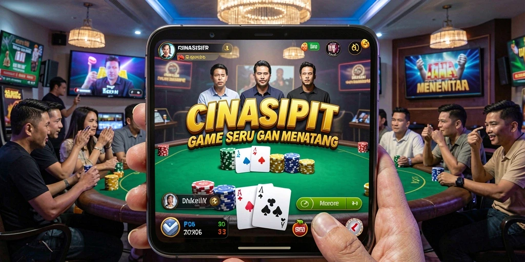 Tampilan gameplay seru di CINASIPIT dengan aksi Poker yang mendebarkan.
