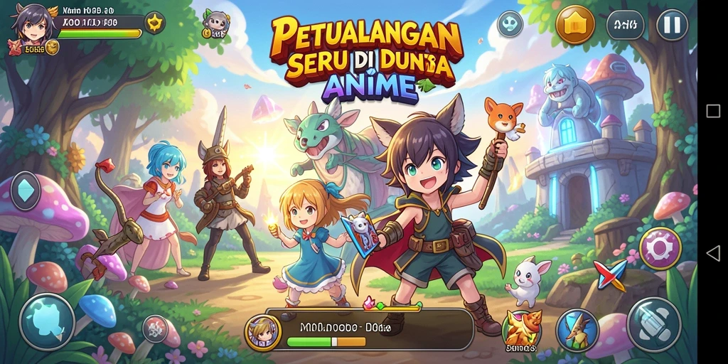 Tangkapan layar dari gameplay D06 yang menampilkan karakter anime epic.