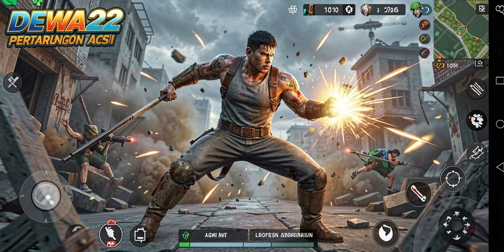Tampilan gameplay seru DEWA22 dengan aksi pertarungan yang mendebarkan.