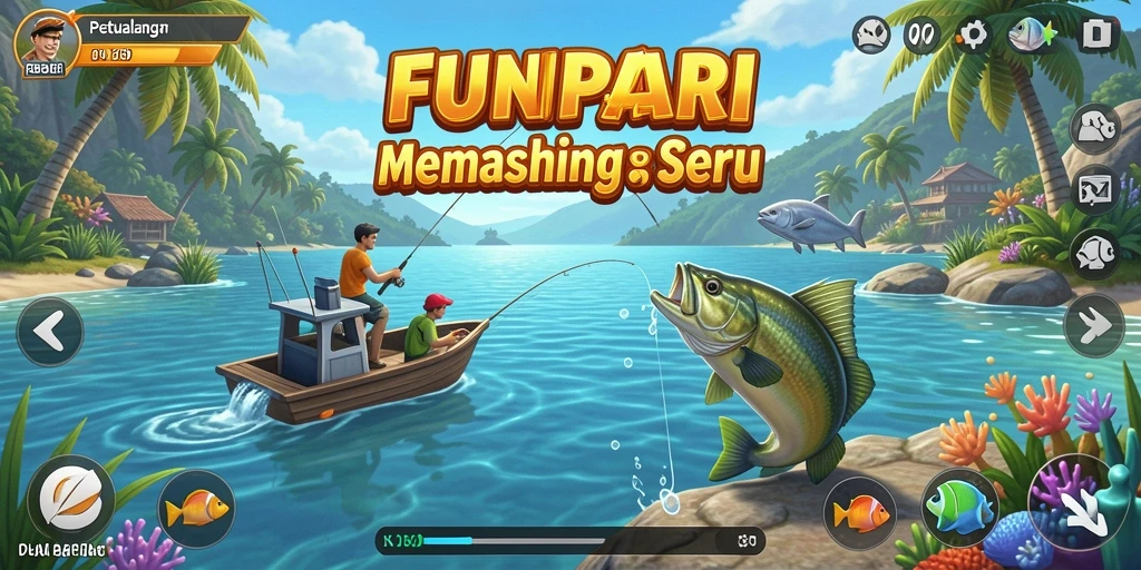 Tangkapan ikan yang menakjubkan di gameplay FUNPARI.