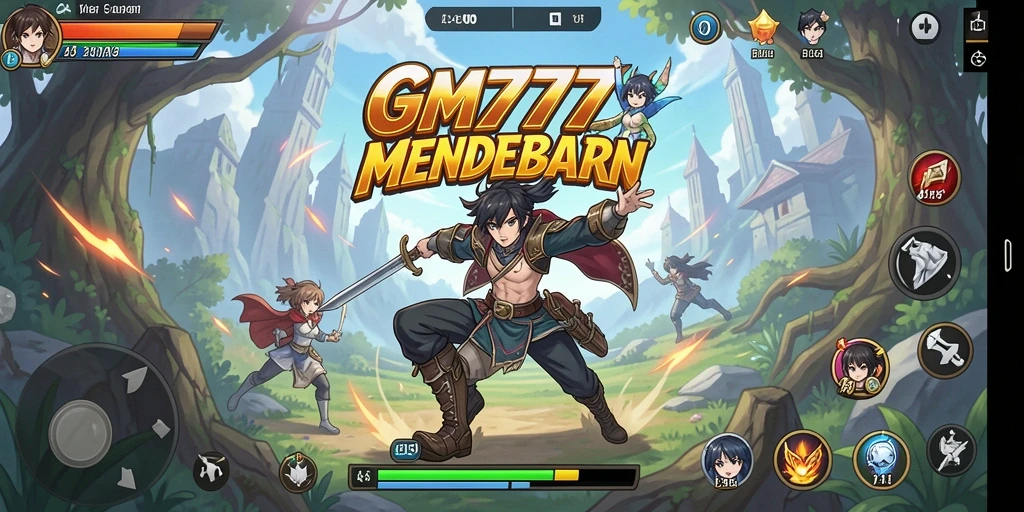 Screenshot gameplay GM777 yang menunjukkan karakter Anime beraksi.