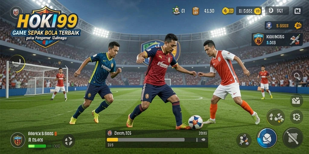 Tampilan gameplay HOKI99 yang menegangkan dalam pertandingan sepak bola.