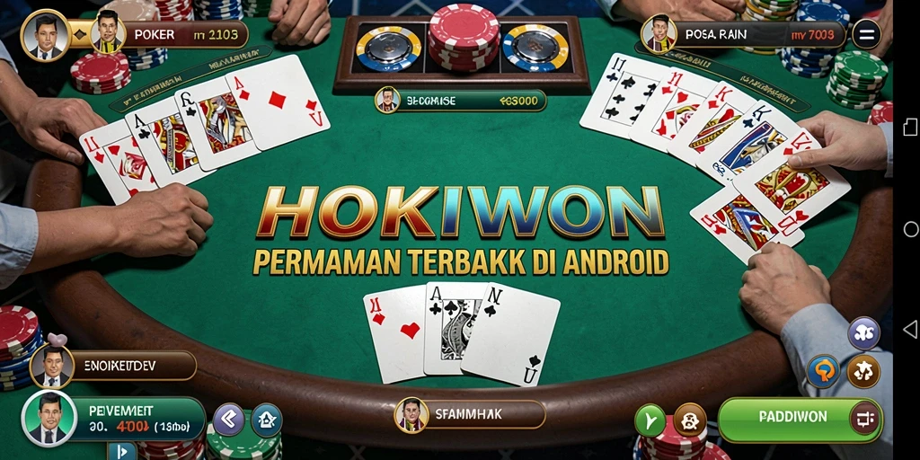 Tampilan gameplay seru di HOKIWON yang menggambarkan pengalaman Poker.