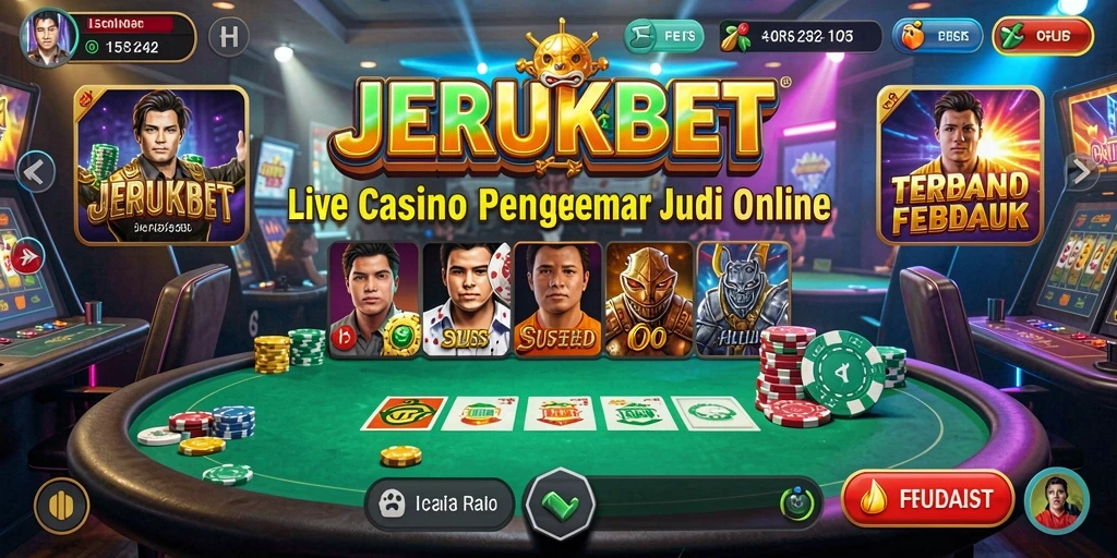 Tangkapan layar menunjukkan gameplay seru dari JERUKBET dalam kategori Live Casino.