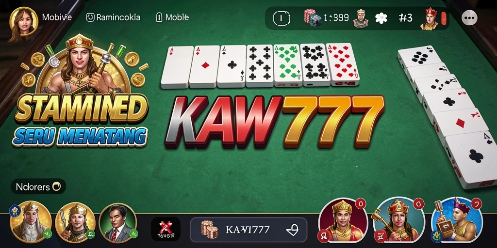 Screenshot KAWI777 menunjukkan gameplay domino yang menarik dan interaktif.