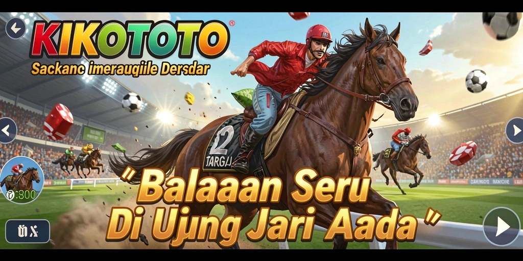 Screenshot gameplay KIKOTOTO yang menampilkan aksi balapan yang mendebarkan.