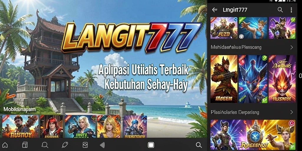 Screenshot utama LANGIT777 menunjukkan antarmuka aplikasi yang intuitif dan fitur-fitur utama.