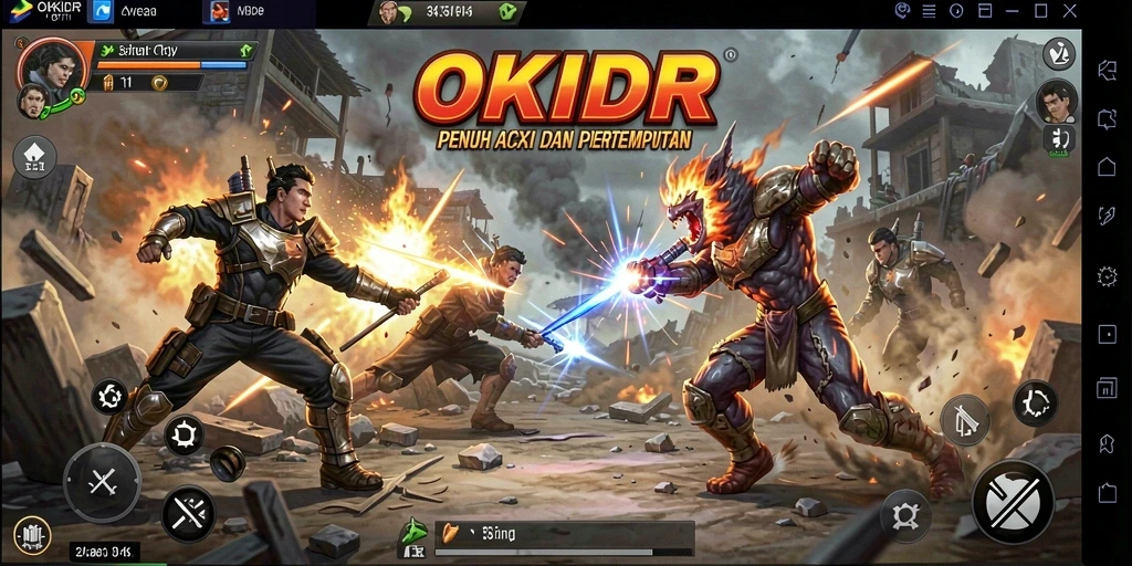 Tangkapan layar <strong>OKIDR</strong> menunjukkan aksi mendebarkan dalam pertempuran yang intens.