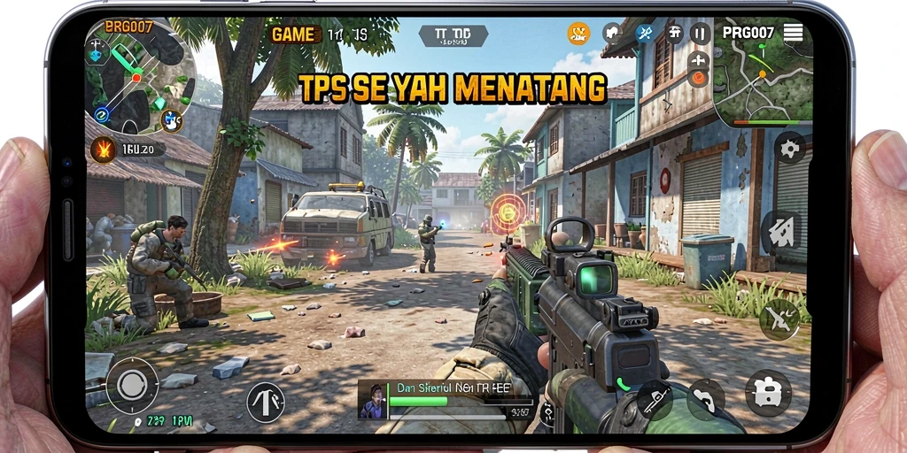 Screenshot menampilkan aksi seru dalam game TPS PRG007.