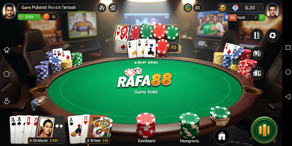 Tampilan gameplay poker yang menarik dan interaktif di RAFA88.