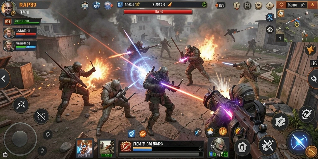 Tangkapan layar menunjukkan aksi seru dalam game RAP89.