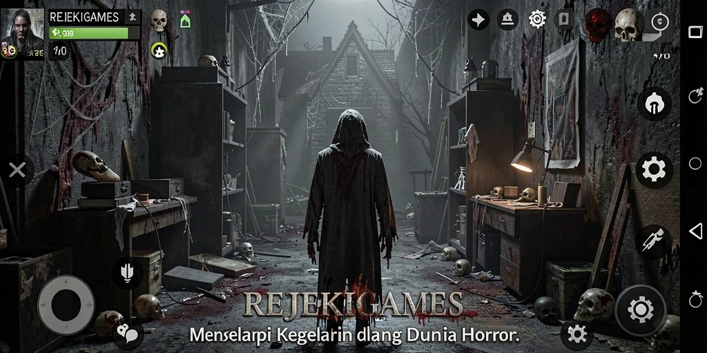 Screenshot dari gameplay yang mencekam di REJEKIGAMES.