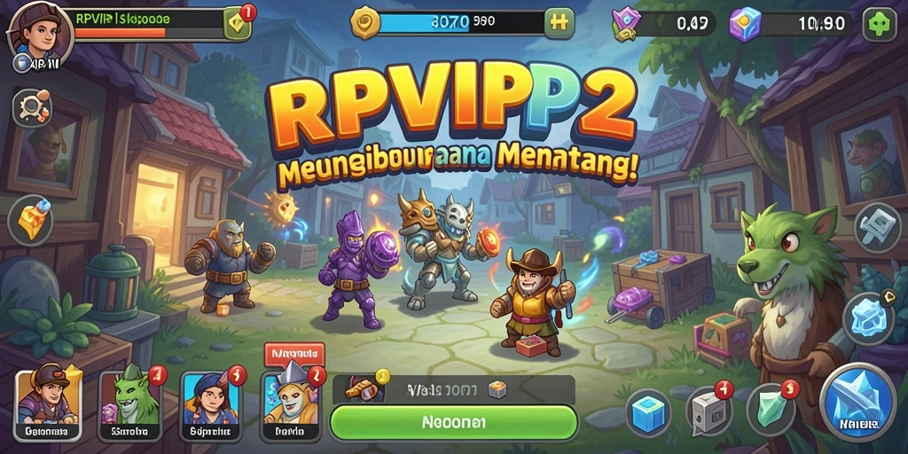Tampilan tangkapan layar RPVIP2 menampilkan pengalaman gameplay Idle yang menawan.
