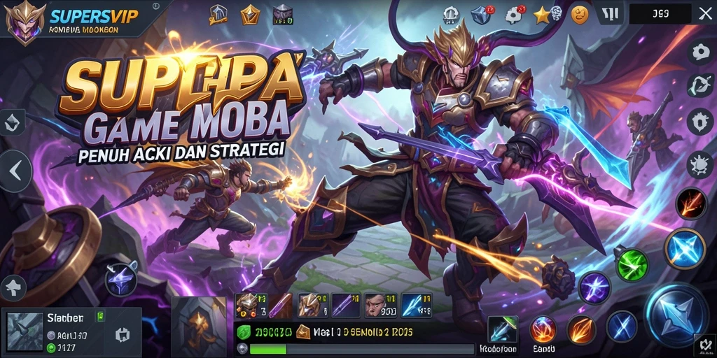 Tangkapan layar gameplay SUPERSVIP yang menampilkan aksi pertarungan seru.