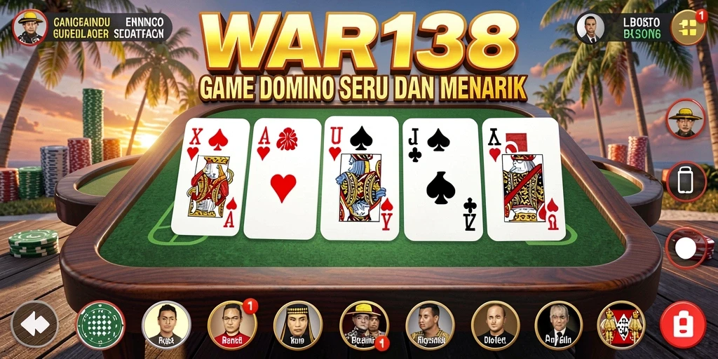 Screenshot WAR138 menampilkan gameplay seru dan interaktif domino.