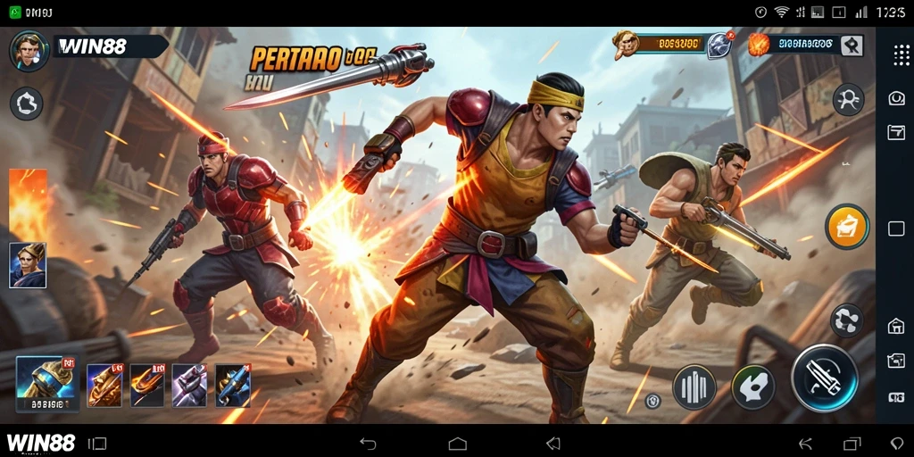 Tampilan gameplay WIN88 dengan aksi pertempuran mendebarkan.