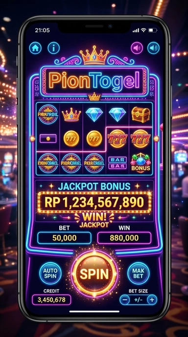 Tampilan utama aplikasi Piontogel yang menarik dan user-friendly.